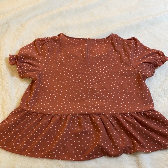 NWT Hippie‎ Rose Terracotta Polka Dot Top - Picture 6 of 6